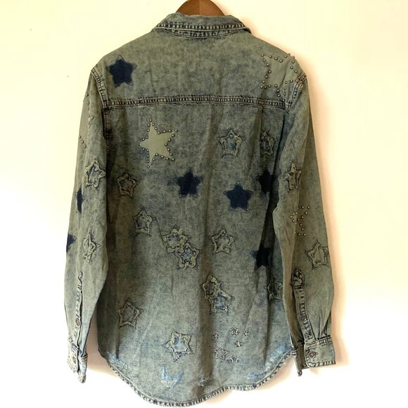 ONE TEASPOON Everyday Blue Classic Star Shirt (Size: S) NWOT - Picture 4 of 12
